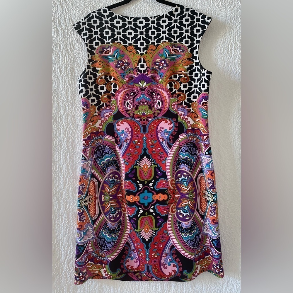 Voir Voir Retro Shift Sleeveless Paisley Print Midi Dress - Picture 2 of 6